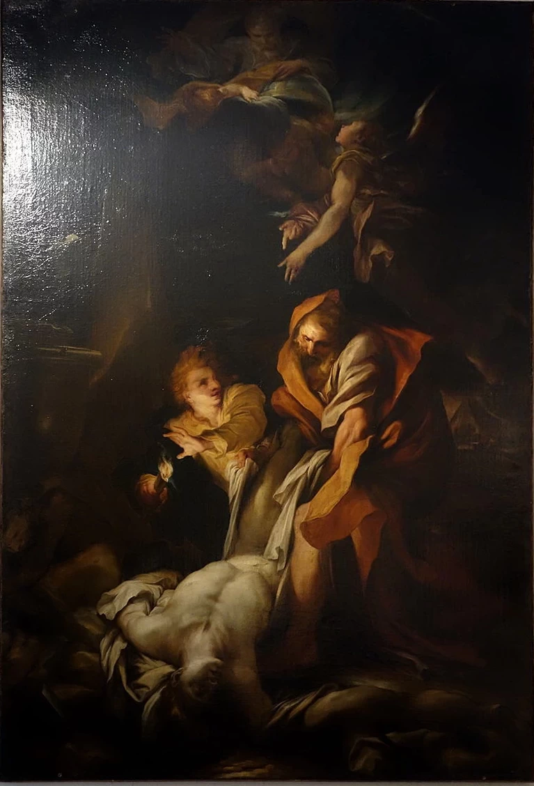 Tobia e Tobi seppelliscono un cadavere - Museo Diocesano, Genova